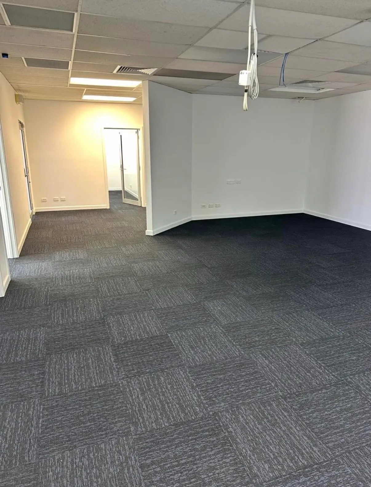 Commercial carpet tile flooring installed in an office fit out